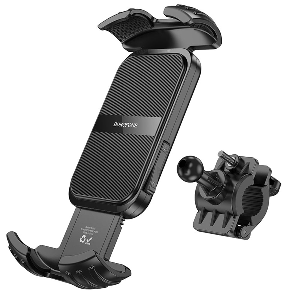 Support Vélo Moto Borofone BH105 Basalt, 4.7 pouces - 7 pouces, Noir