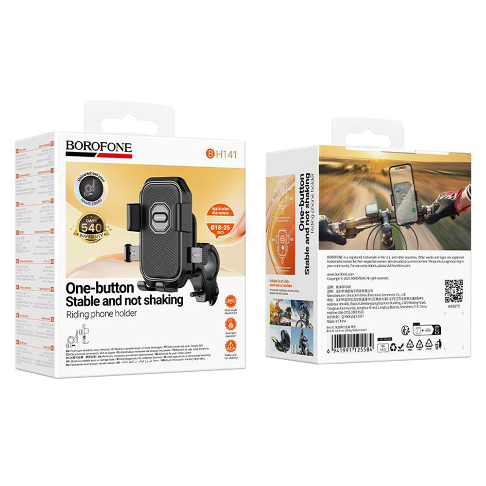 Supporto Bicicletta Motocicletta Borofone BH141 Camino, 6 pollici - 7 pollici, Nero