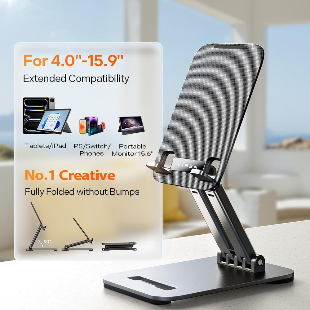 Lisen Bürohalterung für Telefon / Tablet, 4inch - 15.9inch, Schwarz YL0424080007