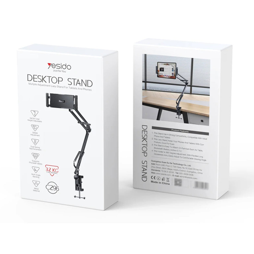 Supporto da scrivania Yesido C296 per Telefono / Tablet, 4inch - 12.9inch, Nero