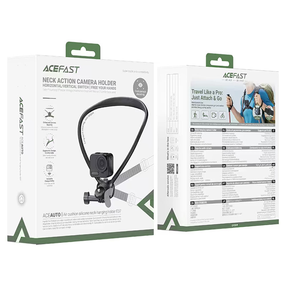 Supporto per Collo Acefast E37 per Camera Sport, Nero