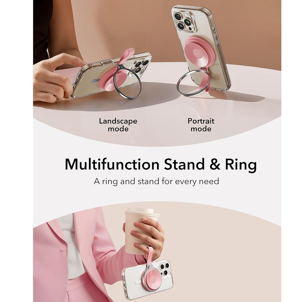 ESR HaloLock Leder Ringhalter, Universal, Rosa