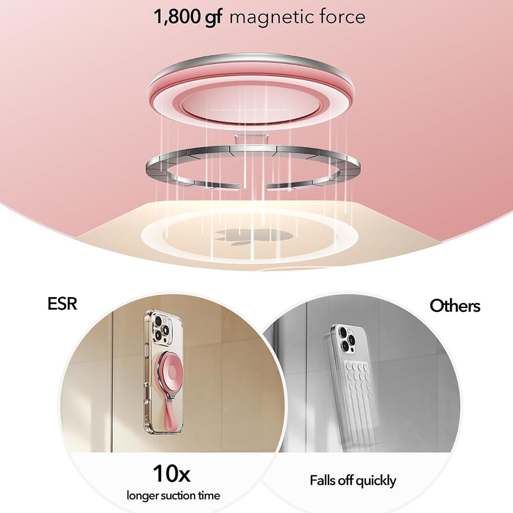 ESR HaloLock Leder Ringhalter, Universal, Rosa