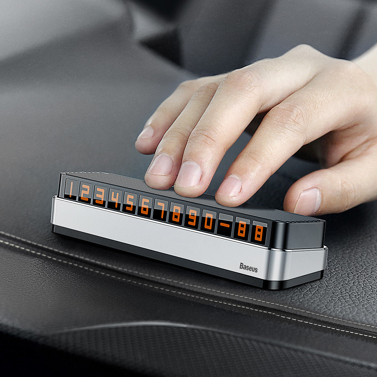 Baseus Moonlight Box Car Phone Holder, Silver ACNUM-B0S