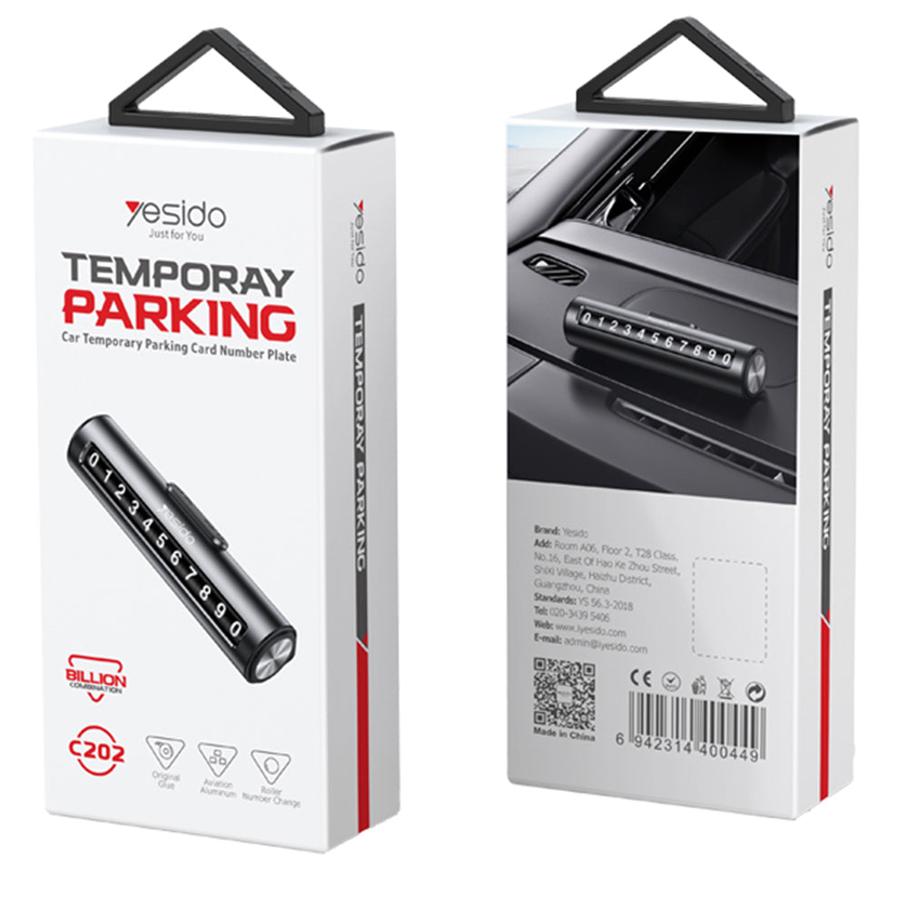Supporto per Numero di Telefono Auto Yesido C202, Nero