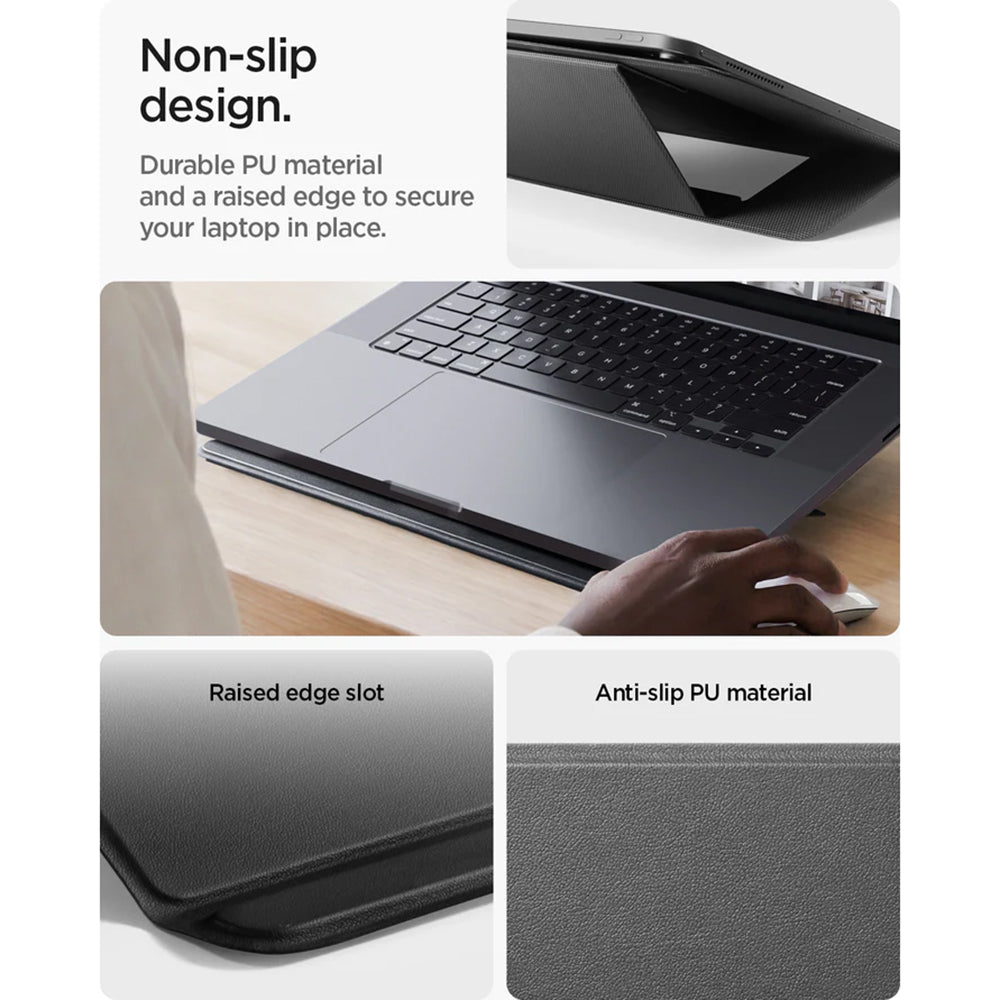 Support Spigen Slim Fold LD201-S7 pour ordinateur portable max. 14 pouces, Noir AMP11116