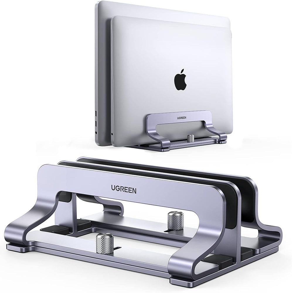 Vertikaler UGREEN LP258 Two Laptopständer für Laptops mit einer Dicke von 12mm - 26mm, Silber