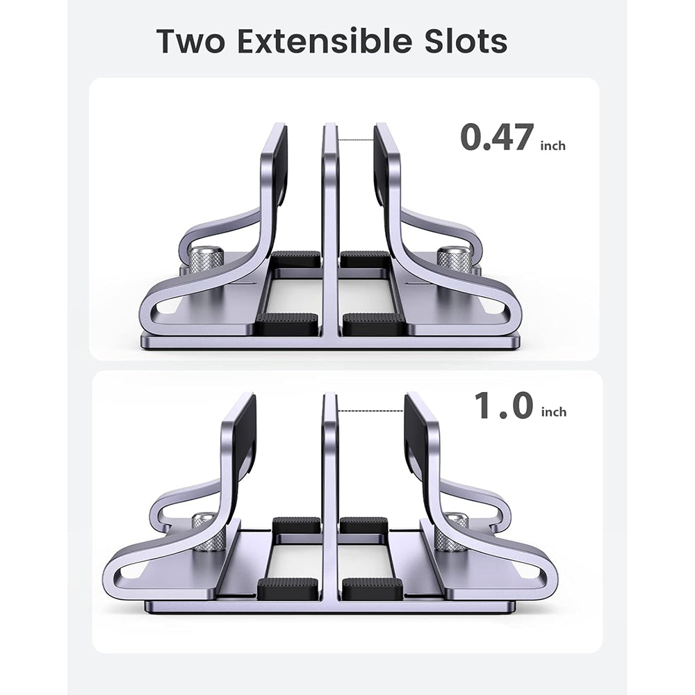 Vertikaler UGREEN LP258 Two Laptopständer für Laptops mit einer Dicke von 12mm - 26mm, Silber