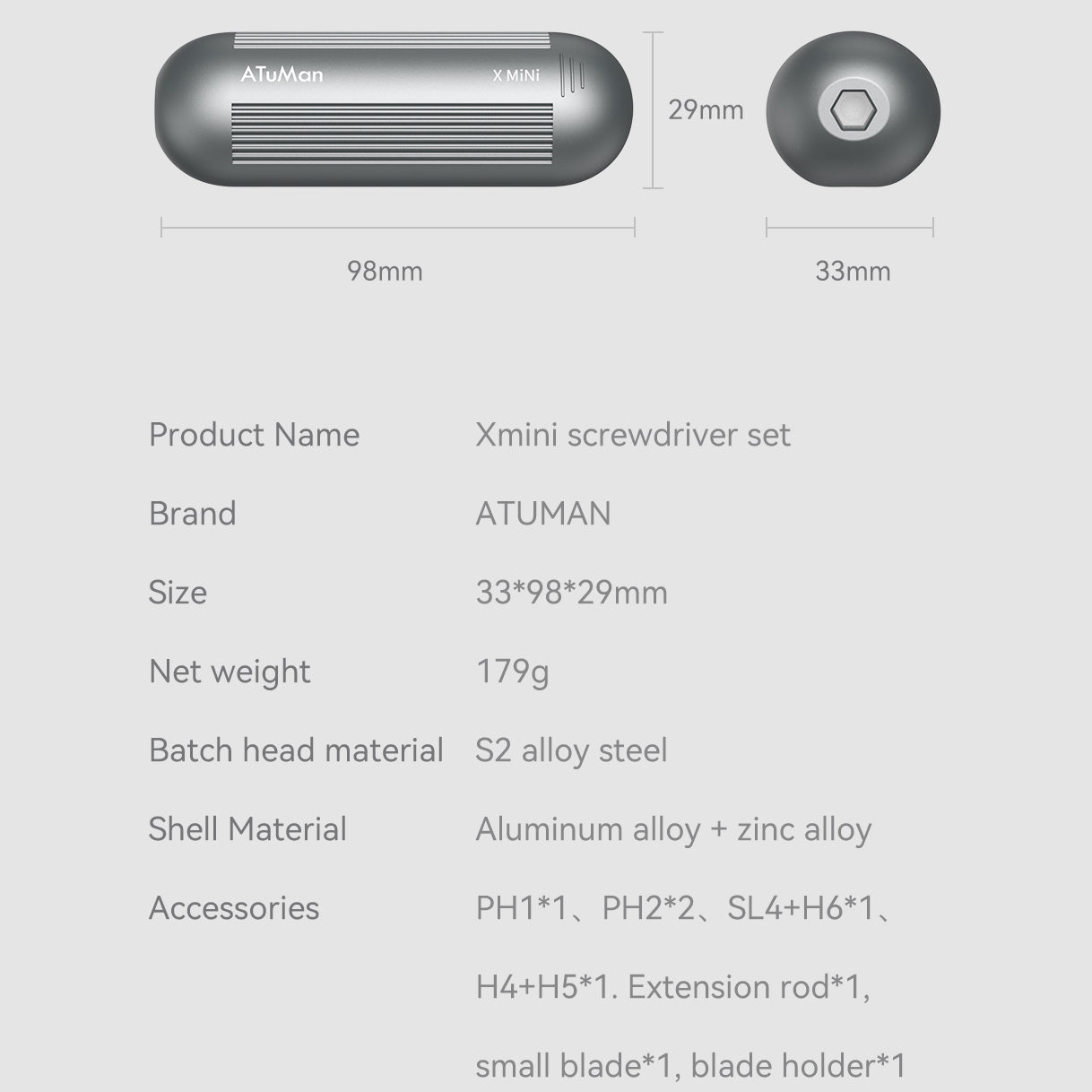 Schraubendreher ATuMan Xmini Pocket