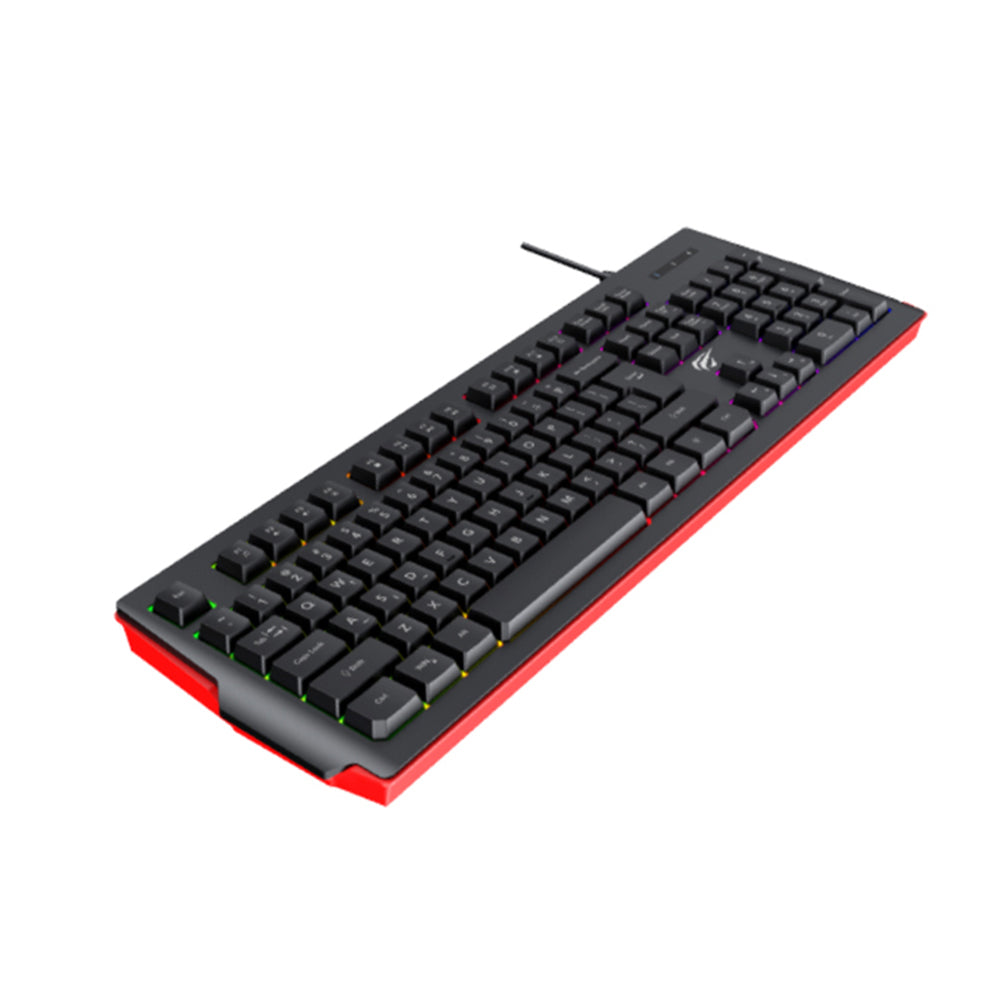Clavier Gaming Filaire USB HAVIT KB866L, RGB, 1.4m, Noir Rouge