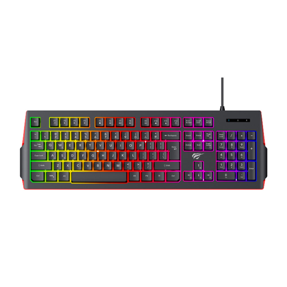 Clavier Gaming Filaire USB HAVIT KB866L, RGB, 1.4m, Noir Rouge