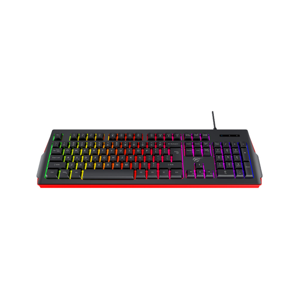Clavier Gaming Filaire USB HAVIT KB866L, RGB, 1.4m, Noir Rouge