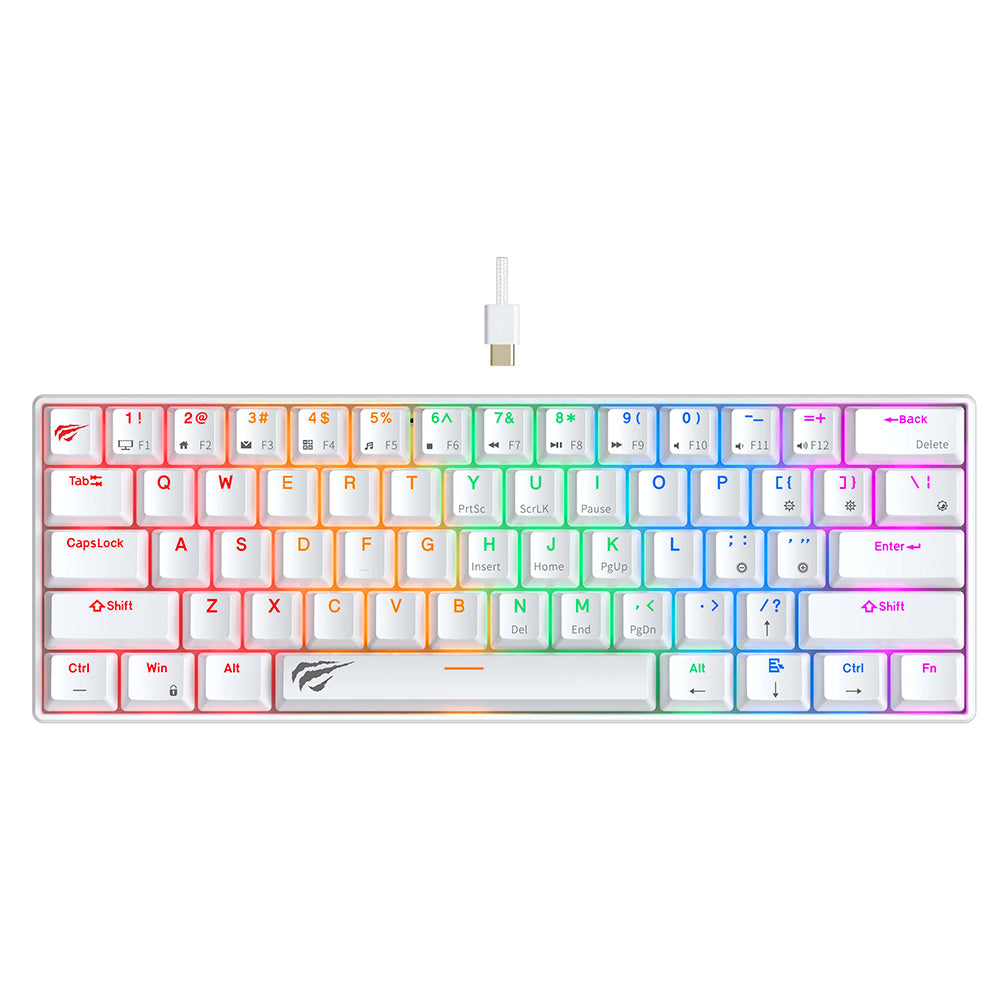 Gaming-Tastatur Wired USB HAVIT KB903L, RGB, 1,8m, Weiß