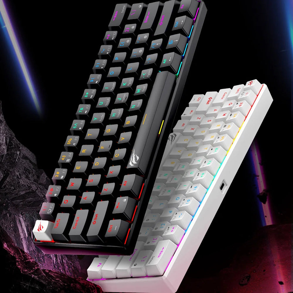 Clavier Gaming Filaire USB HAVIT KB903L, RGB, 1,8m, Transparent Blanc