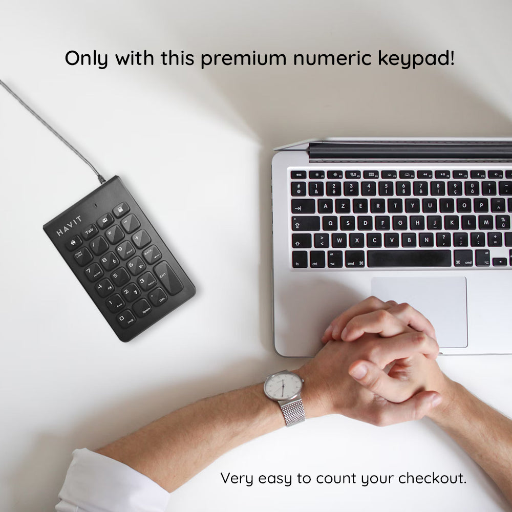Numerische Tastatur Wired USB HAVIT KB223, 1,5m, Schwarz