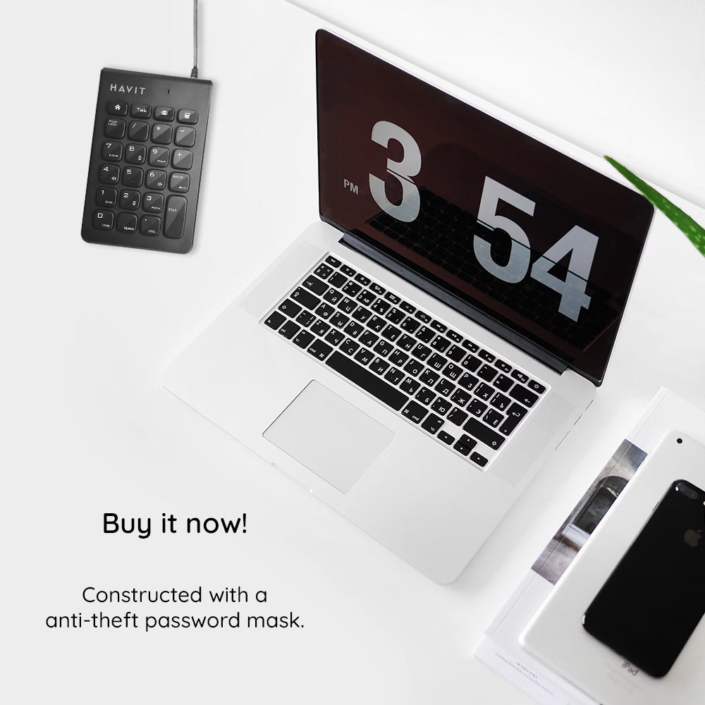 Numerische Tastatur Wired USB HAVIT KB223, 1,5m, Schwarz