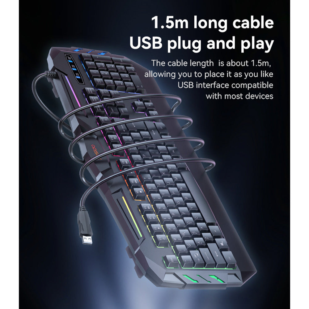 Clavier Gaming Filaire USB Yesido KB21, RGB, 1,5m, Noir