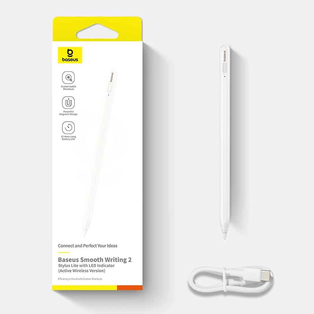 Touch Pen Baseus Smooth Writing 2 Series pour Apple iPad, Version Active Sans Fil, Blanc P80015802213-03