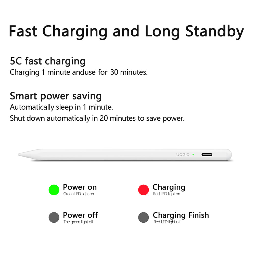 Touch Pen Techsuit AC10-CP für Apple iPad, Aktive Version, Weiß