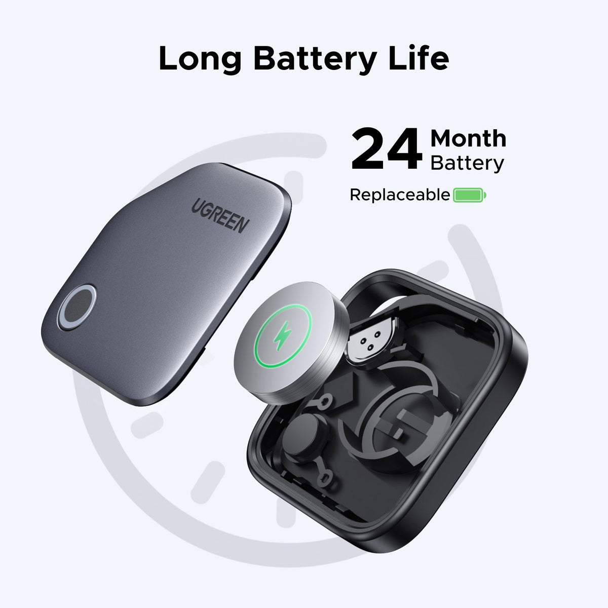 UGREEN SmartTag Pro Smart CM916 (75646P) per iOS / Android Series, Set da 4 pezzi, Nero