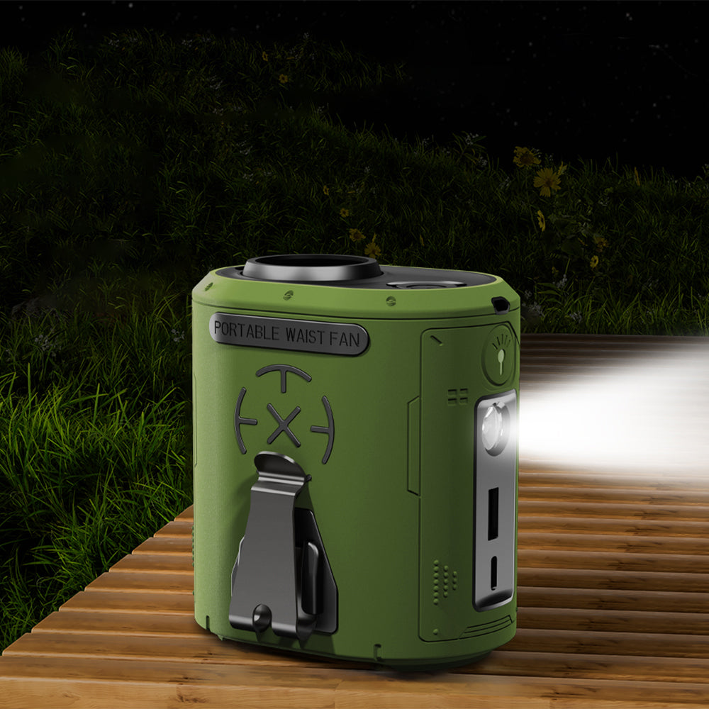 Ventilatore Portatile Techsuit Z14 con batteria esterna 5000mAh, Grigio