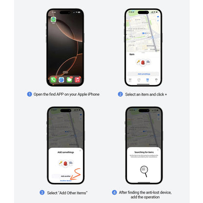 Acefast SmartTag S1 pour séries iOS, Set de 4 pièces, Gris