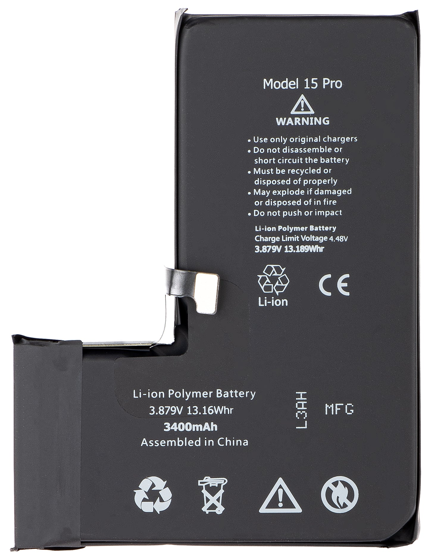 Batteria Apple iPhone 15 Pro, ad alta capacità