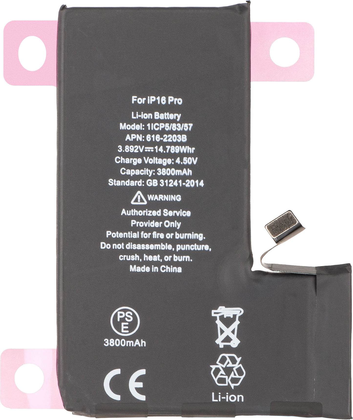 Akku Apple iPhone 16 Pro, hohe Kapazität