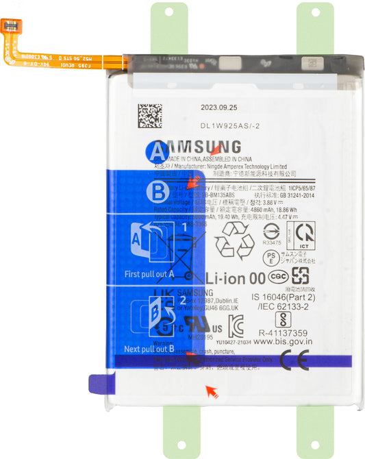Batteria Samsung Galaxy M13 M135 / A13 5G A136, EB-BM135ABS, Service Pack GH82-29136A