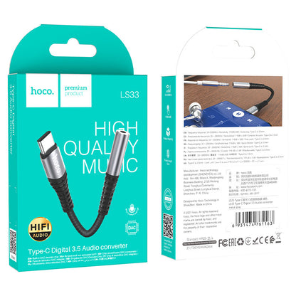 USB-C Audio Adapter - 3,5 mm HOCO LS33, Grau