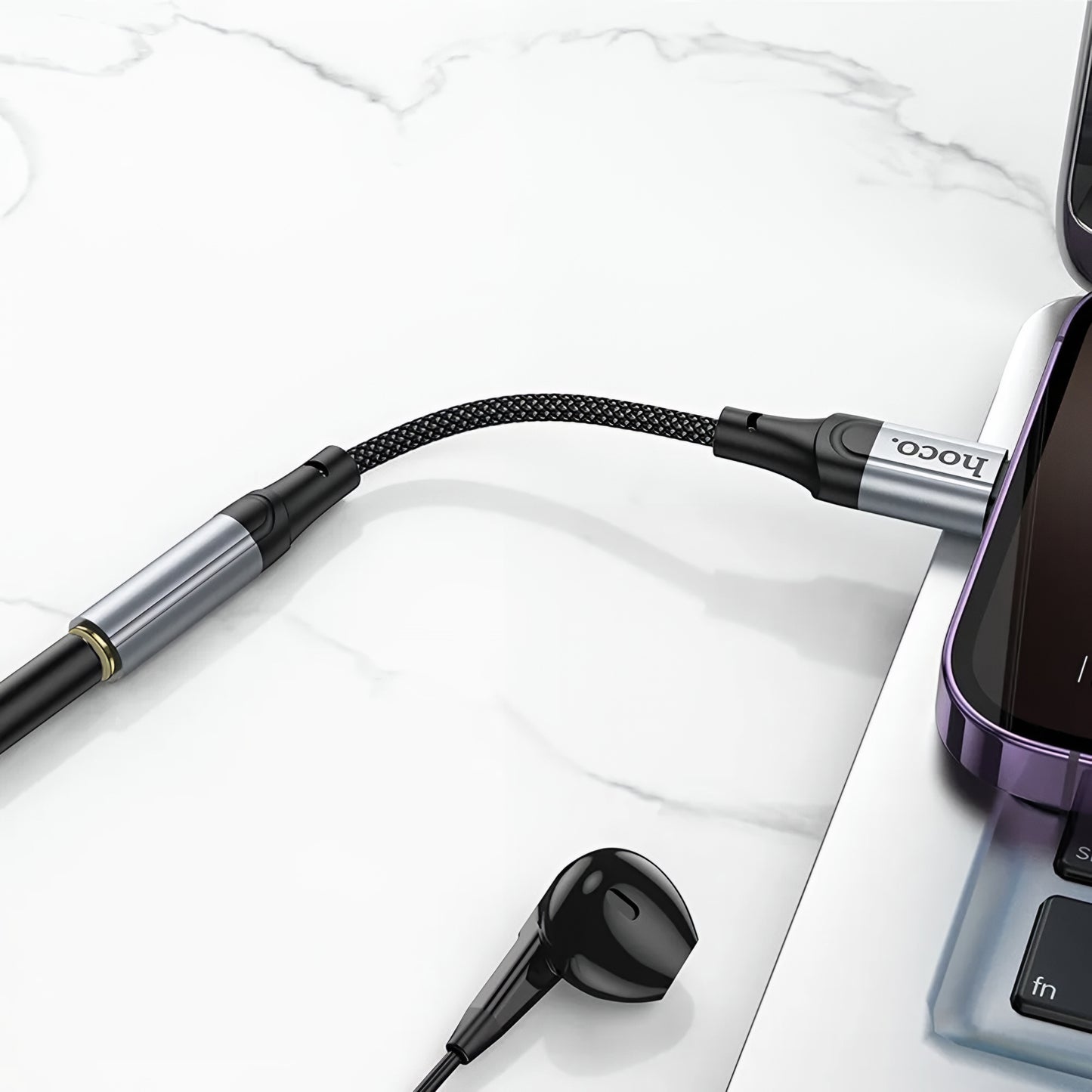 Audioadapter Lightning - 3,5 mm HOCO LS36A, Grau