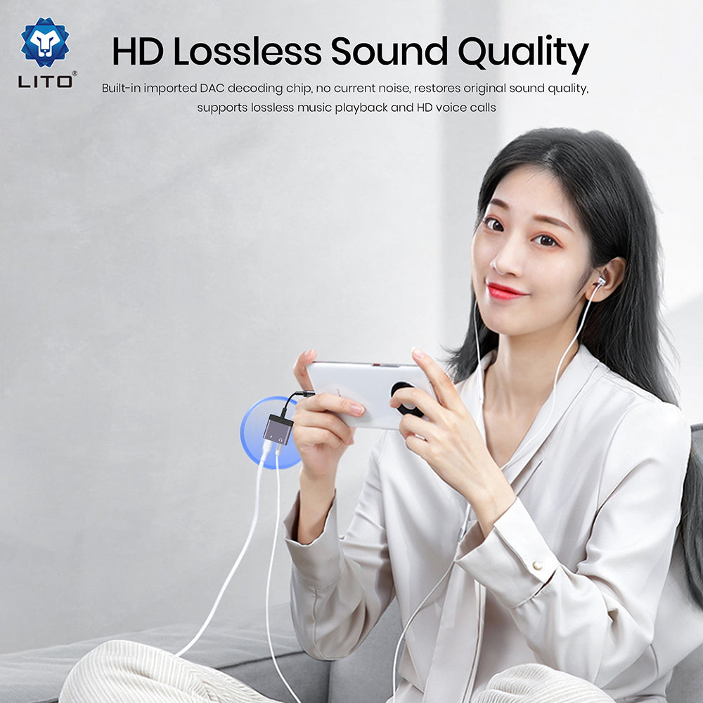 Lightning Audio Adapter - Lightning / 3.5mm Lito LA04L, Black