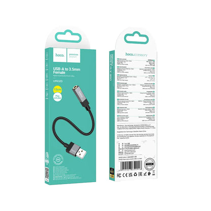 Adaptateur Audio HOCO UPA32D, USB-A - 3,5 mm, Noir