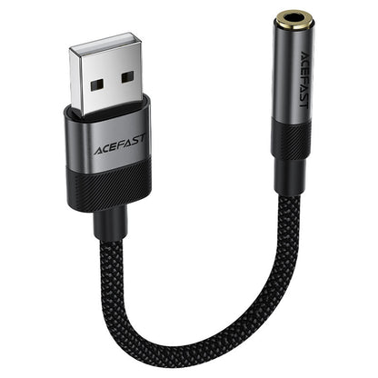 Acefast J13 Audio Adapter, USB-A - 3.5mm, Black