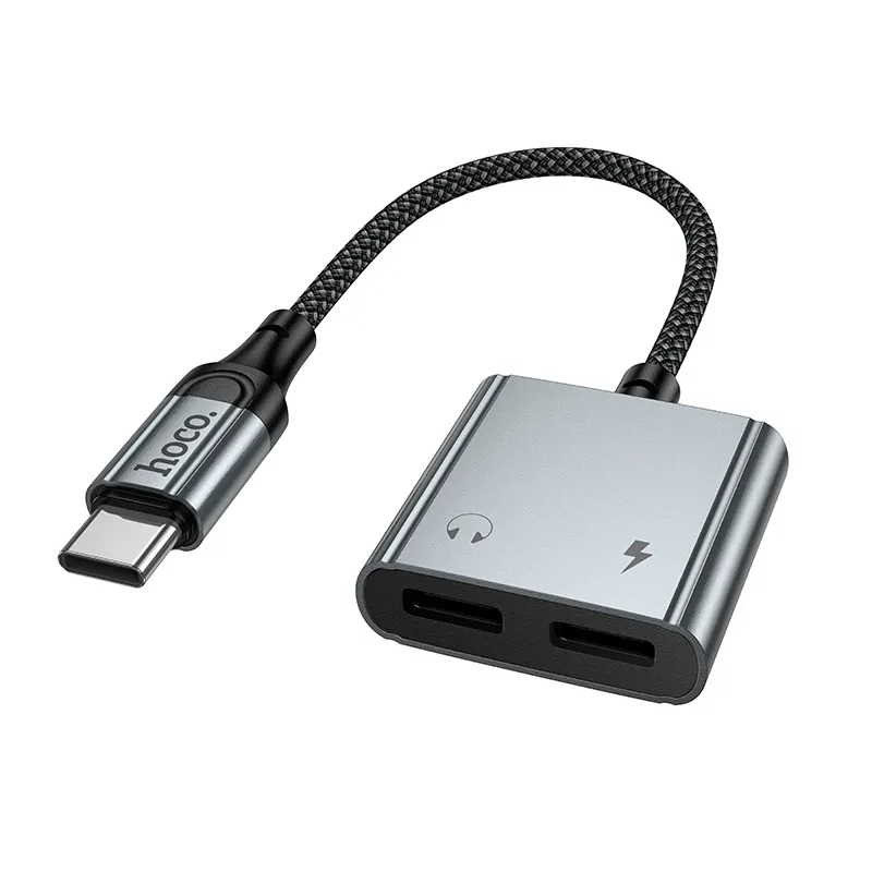 Adaptateur Audio USB-C - USB-C / USB-C HOCO UPA34A, Gris