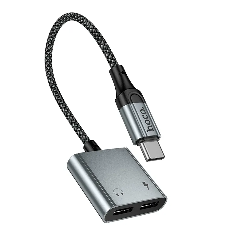 Adaptateur Audio USB-C - USB-C / USB-C HOCO UPA34A, Gris