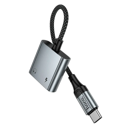 Adaptateur Audio USB-C - USB-C / USB-C HOCO UPA34A, Gris