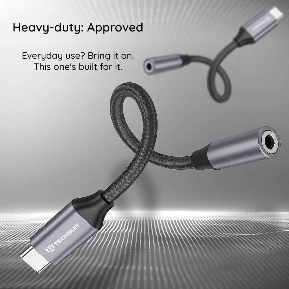 Adattatore Audio USB-C - 3.5mm Techsuit AC12 FuseXound, Grigio, Set 2 pezzi