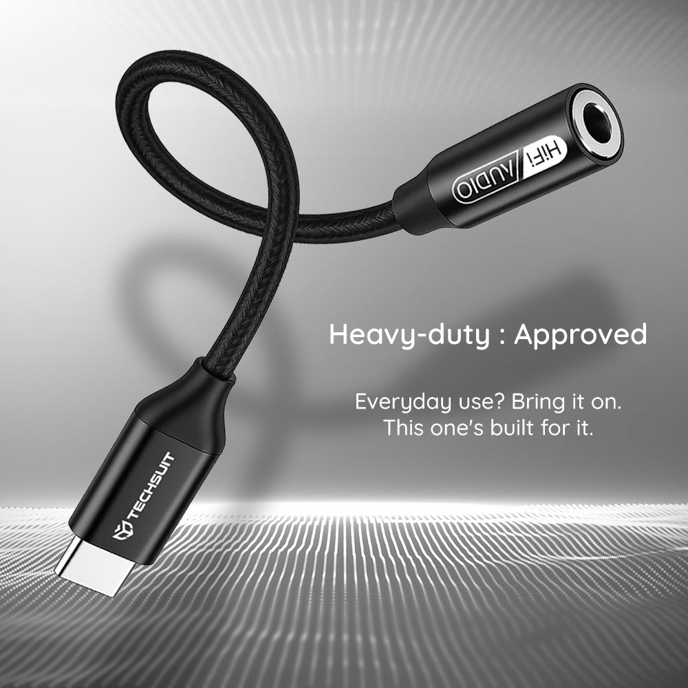 Adaptateur Audio USB-C - 3.5mm Techsuit AC13 FuseXound, Noir