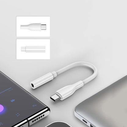 Adaptateur Audio USB-C - 3.5mm Techsuit AC18 MusicBox, Blanc, Lot de 2 pièces