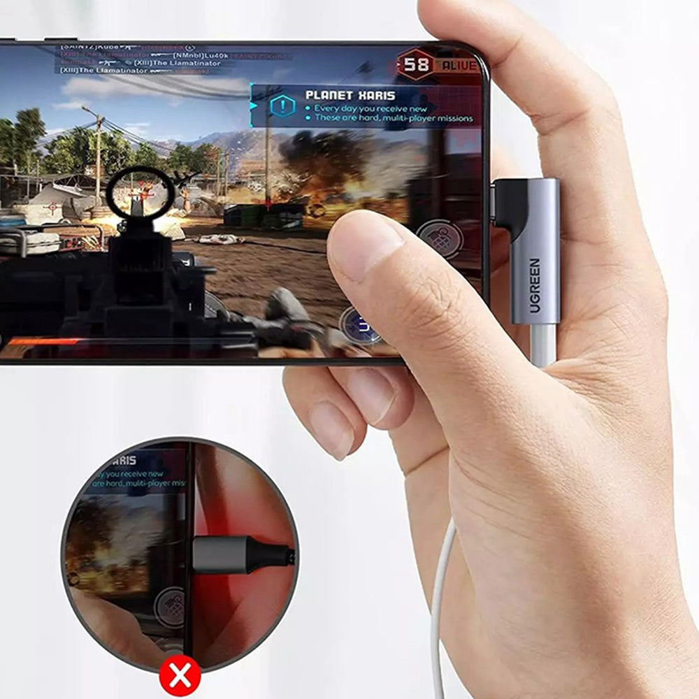 Adattatore Audio USB-C - 3.5mm UGREEN CM460 (20194) Angolato, Grigio