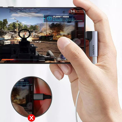 Adattatore Audio USB-C - 3.5mm UGREEN CM460 (20194) Angolato, Grigio