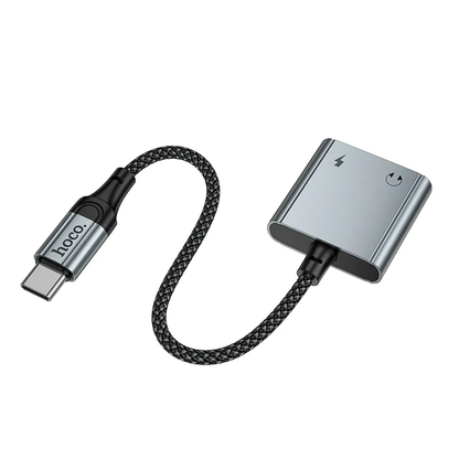 Adaptateur Audio USB-C - USB-C / USB-C HOCO UPA34A, Gris