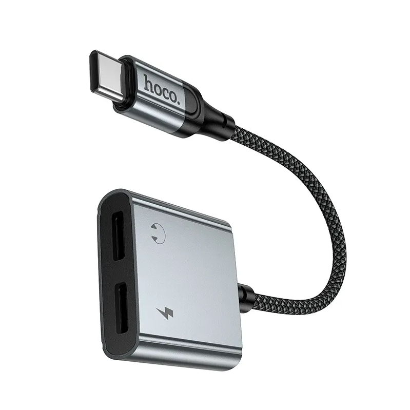 Adaptateur Audio USB-C - USB-C / USB-C HOCO UPA34A, Gris