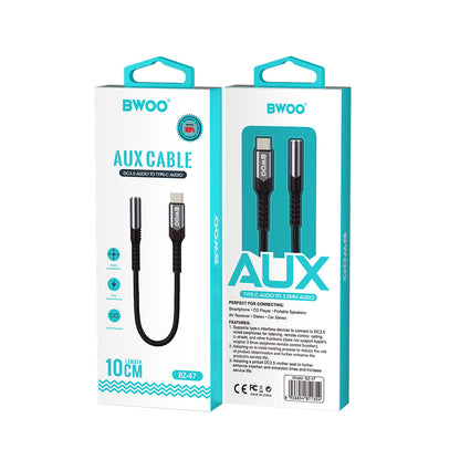 Audioadapter USB-C - 3.5mm BWOO BZ47, Schwarz