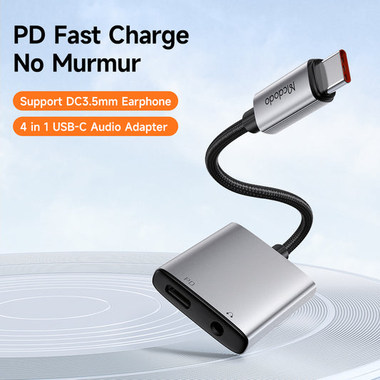 Audioadapter USB-C - USB-C / 3,5mm McDodo CA-5050 Wales, Grau