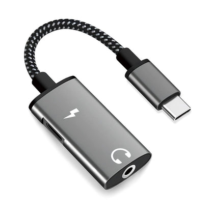 Adaptateur Audio USB-C - USB-C / 3.5mm Techsuit AC22 AcustiCore, Gris