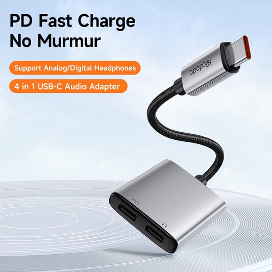 Audio-Adapter USB-C - USB-C / USB-C McDodo CA-5570 Wales, Grau