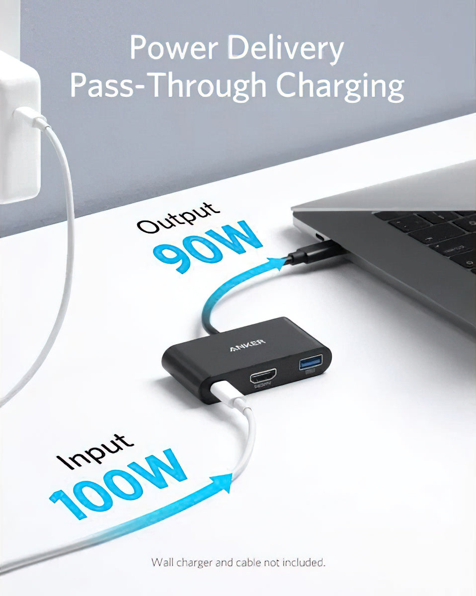 Adaptateur Audio et Vidéo USB-C - USB-C / HDMI / USB-A Anker PowerExpand, Noir A8339HA1