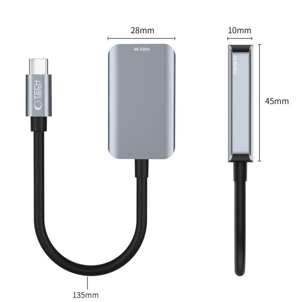 Audio- und Videoadapter USB-C - HDMI Tech-Protect Ultraboost, Schwarz